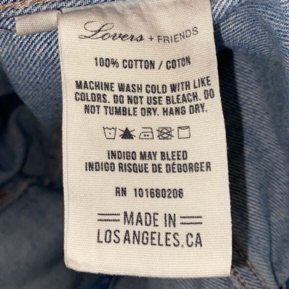 Lovers + Friends Factory Extensive Distressed Ripped Blue Denim Jacket Modern - Picture 14 of 16